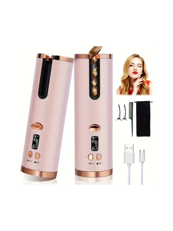 Cordless automatic hair curler Pink 1 piece