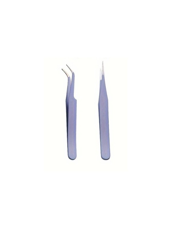 Set van 2 precisiepincetten voor ontharing, wimperapplicatie, nail art Purple