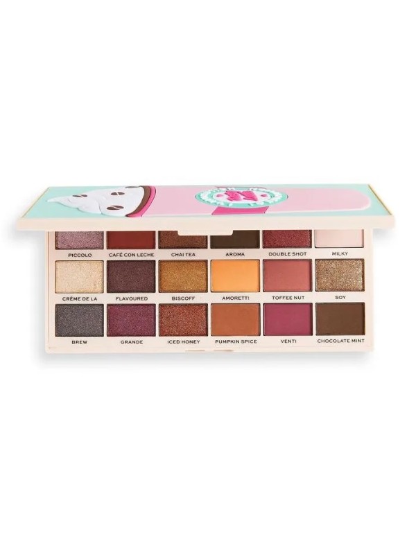 Makeup Revolution I Heart Revolution Lekker Palette van 18 oogschaduws Latte 22 g