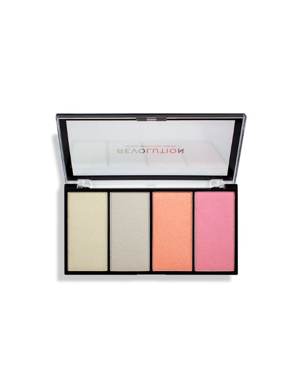 Makeup Revolution Re-loaded Palette van 4 Lustre Lights Cool gezichtsmarkeerstiften 5 g