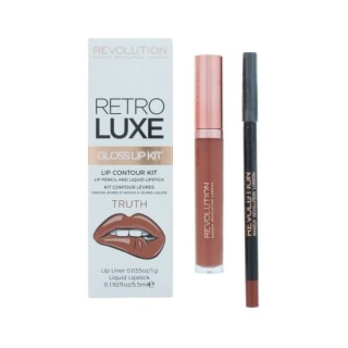 Makeup Revolution Retro Luxe Gloss Kit Truth lip makeup set: Lip gloss 5 ml + Lip pencil 1 g