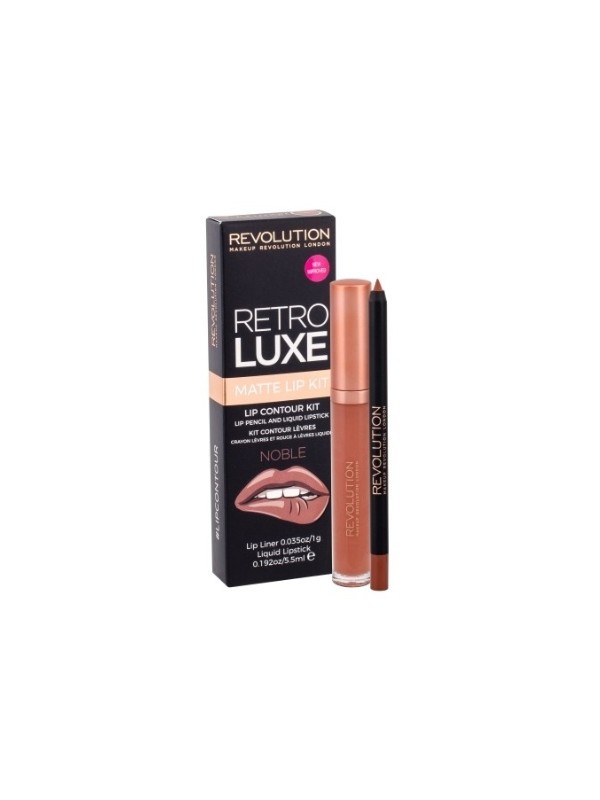 Makeup Revolution Retro Luxe Matte Kit Noble Lippen-Make-up-Set: Lipgloss 5 ml + Lippenstift 1 g