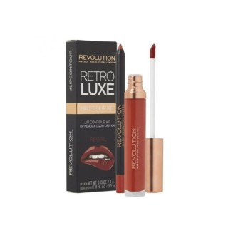 Makeup Revolution Retro Luxe Matte Kit Königliches Lippen-Make-up-Set: Lipgloss 5 ml + Lippenstift 1 g