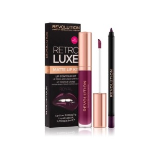 Makeup Revolution Retro Luxe Matte Kit Koninklijke lipmake-upset: Lipgloss 5 ml + Lippotlood 1 g