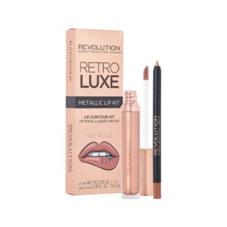 Revolution Retro Luxe Metallic Lip Kit We Rule lipmake-upset: Lipgloss 5 ml + Lippotlood 1 g