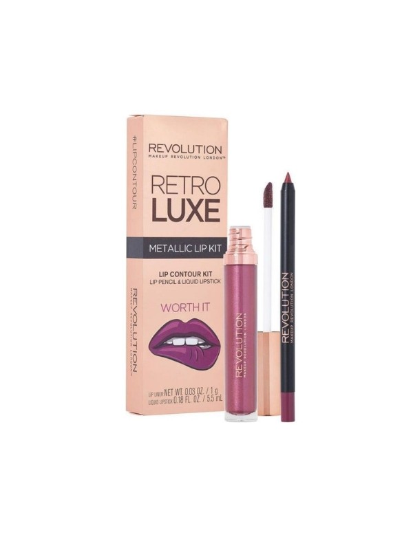 Makeup Revolution Retro Luxe Metallic Lip Kit Worth It lipmake-upset: Lipgloss 5 ml + Lippotlood 1 g