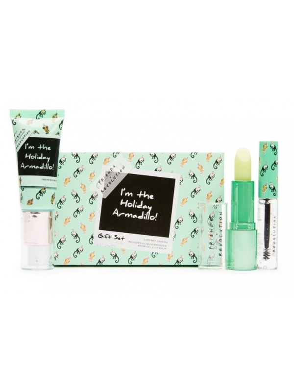 Makeup Revolution XMASS x Friends Holiday Armadillo Trio Gift Set: Lip Balm, Eyebrow Gel and Liquid Bronzer