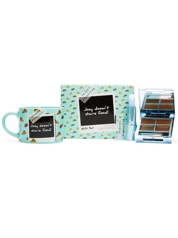 Makeup Revolution XMASS x Friends Joye doesn't share food gift set: Eyebrow styling set, Lip balm and Mug