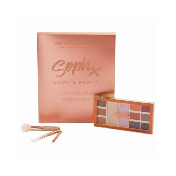 Revolution Party Soph Collection gift set: Palette of 11 eye shadows and 3 makeup brushes