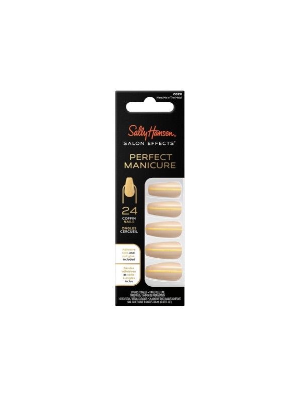 Sally Hansen Salon Effects Perfect Manicure Gold Stripe nageltips 24 stuks