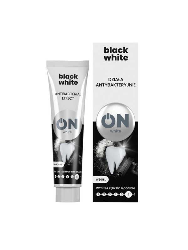 ON WHITE BLACK Whitening-tandpasta met houtskool 75 ml