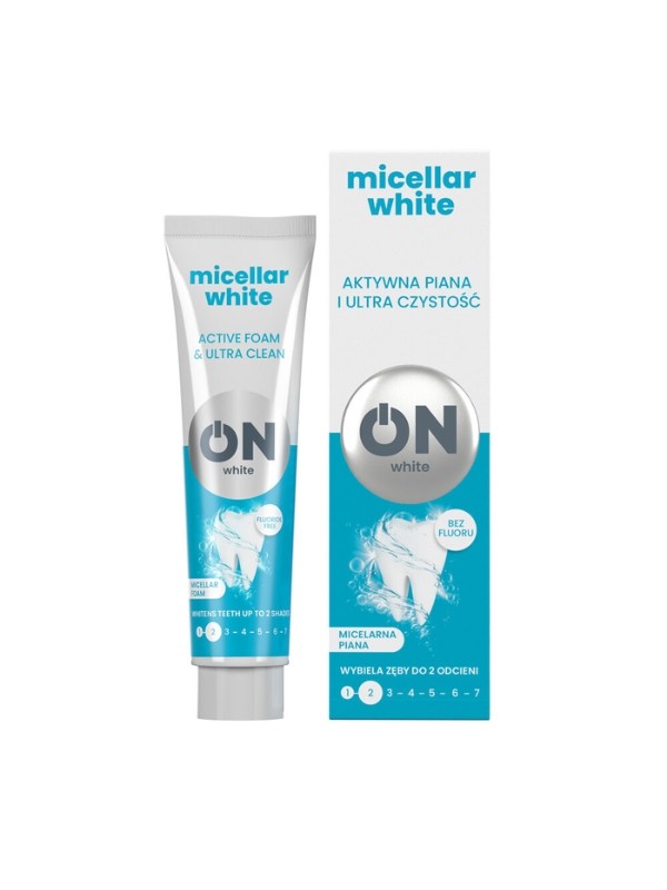 ON WHITE MICELLAR WHITE Zahnpasta ohne Fluorid mit mizellarem Schaum 75 ml