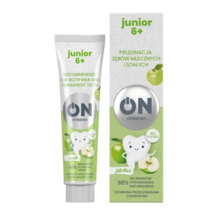 ON CHILDREN JUNIOR 6+ Tandpasta voor kinderen Verzorging van melk en blijvende tanden Appel75 ml