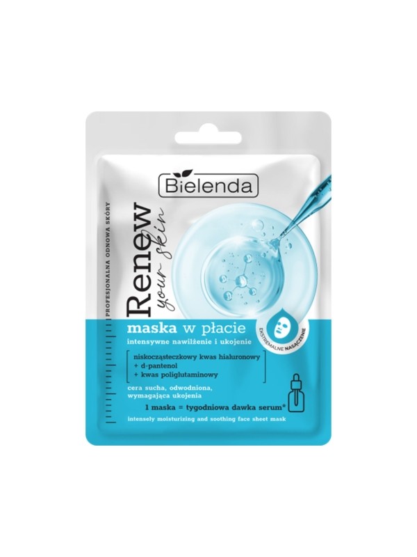 Bielenda RENEW YOUR SKIN Blattmaske spendet intensiv Feuchtigkeit und beruhigt