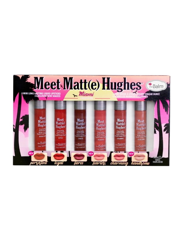 theBalm Meet Matte Hughes Mini Kit Miami Set mit sechs matten Lippenstiften