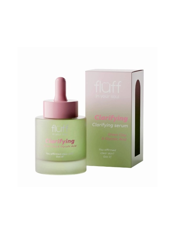 Fluff Clarifying Face Serum mit grüner Tonerde und Glykolsäure 30 ml