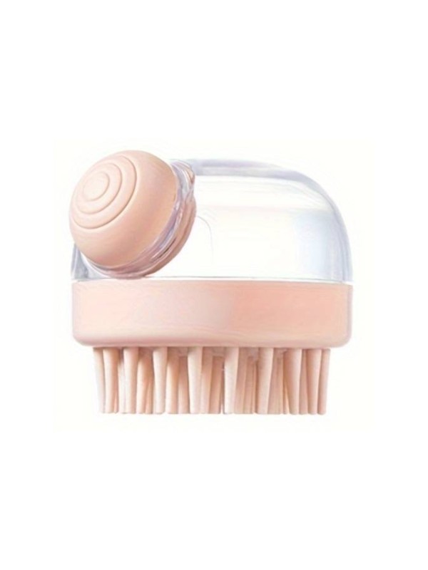 Multifunctional silicones Head massager with Light Pink shampoo dispenser, 1 piece