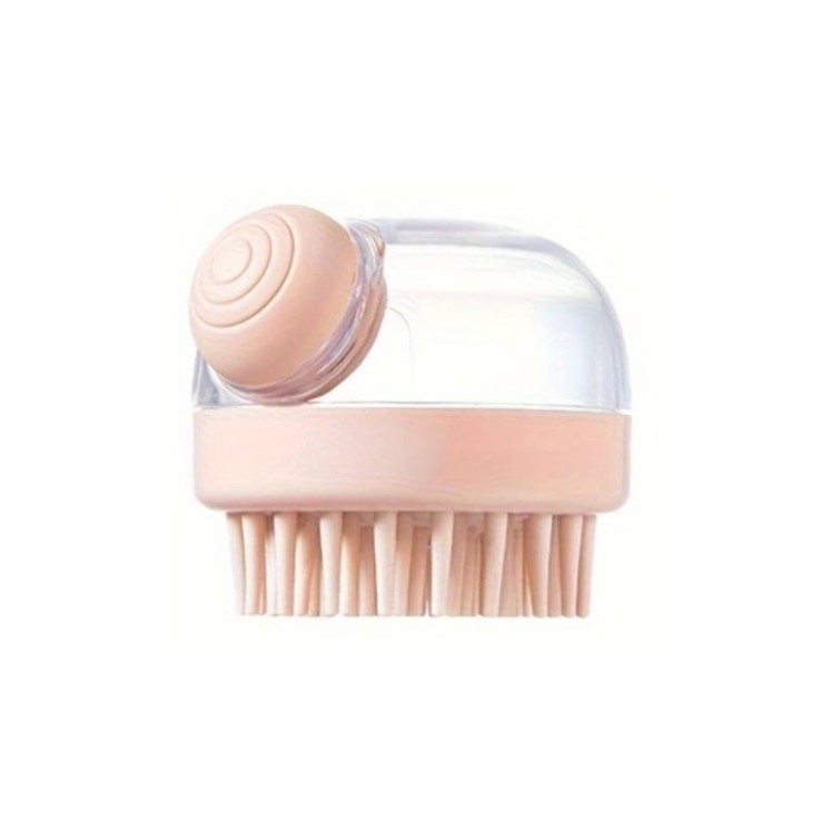 Multifunctional silicones Head massager with Light Pink shampoo dispenser, 1 piece