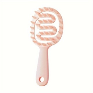 2in1 Peach Pink hair washing and scalp massage brush, 1 piece