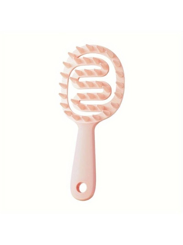 2in1 Peach Pink hair washing and scalp massage brush, 1 piece