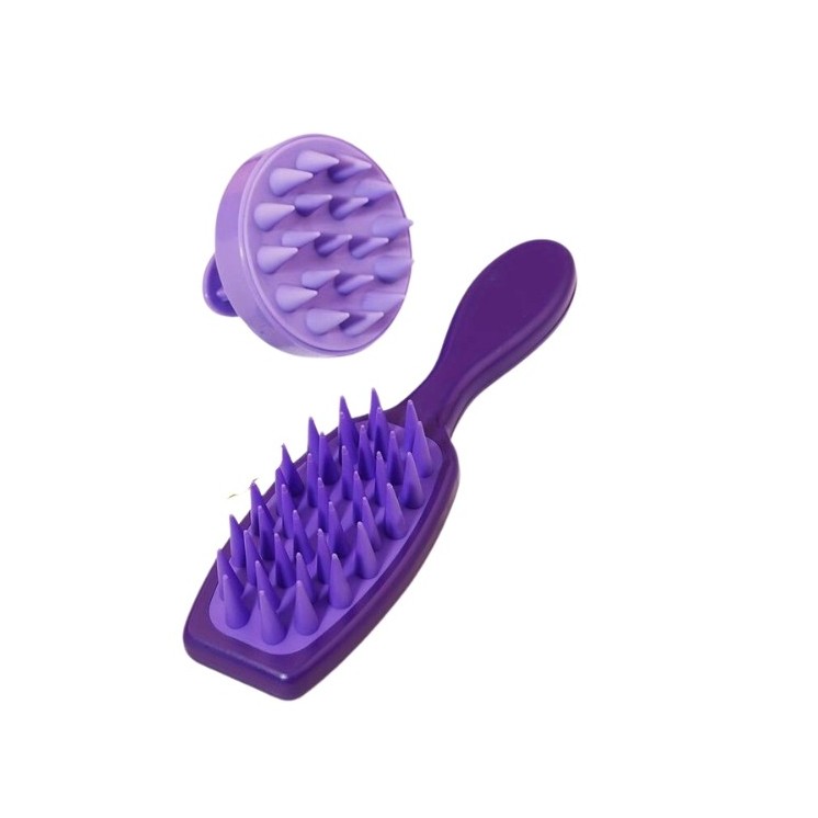 Set: Hair washing and scalp massage brush + Purple scalp massager