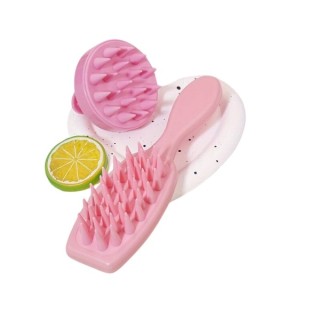 Set: Hair washing and scalp massage brush + Pink scalp massager