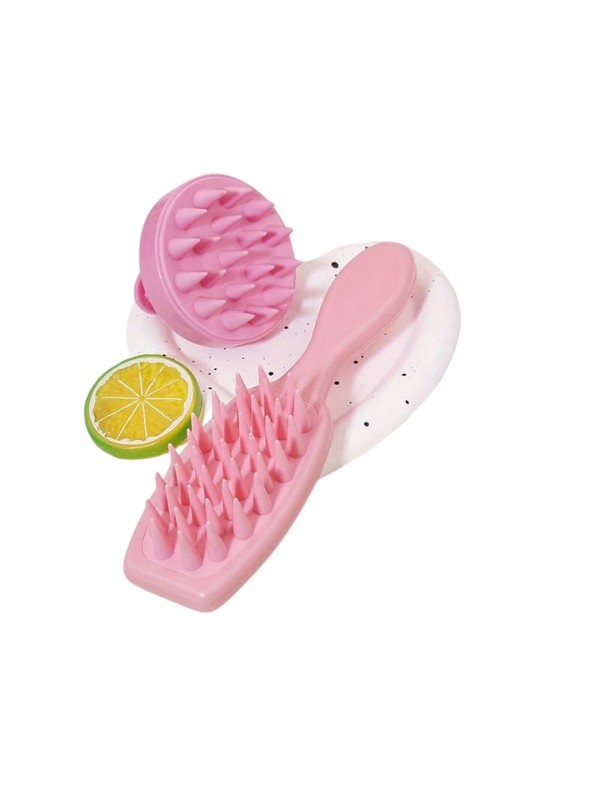 Set: Hair washing and scalp massage brush + Pink scalp massager