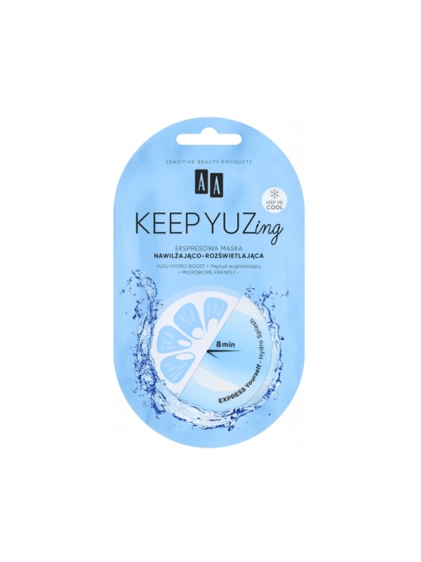 AA Keep Yuzing Hydro Splash feuchtigkeitsspendende und leuchtende Gesichtsmaske 7 ml