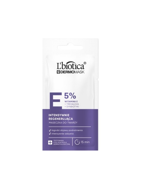 L'Biotica Dermomask intensief regenererend gezichtsmasker met vitamine E 8 ml