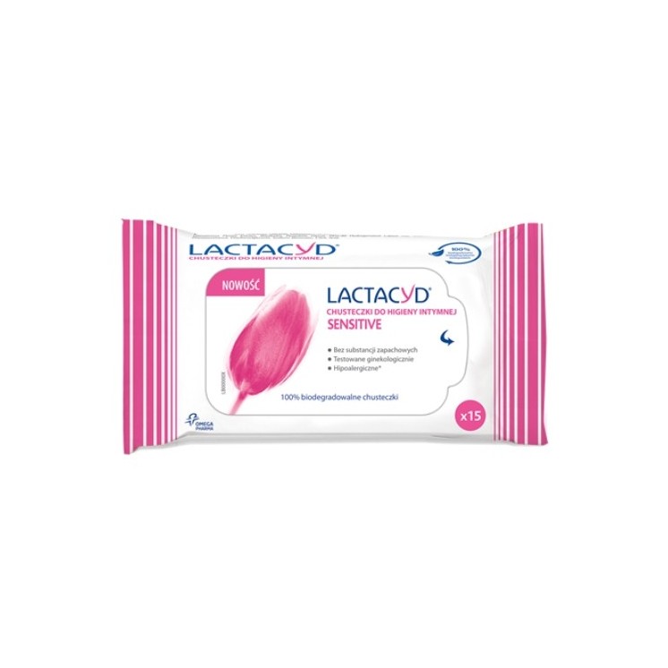 Lactacyd Sensitive Intimate hygiene wipes 15 pieces