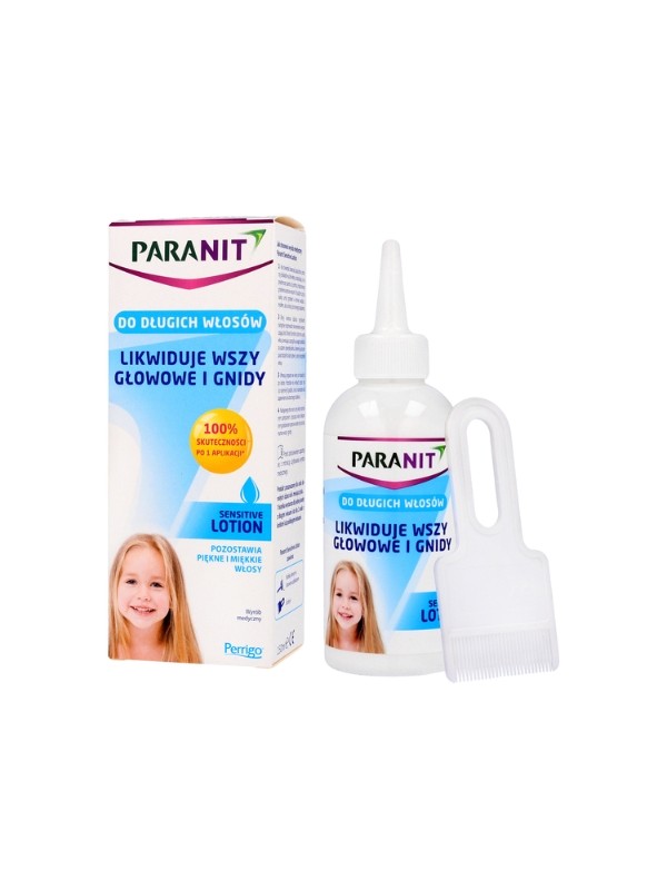 Paranit Sensitive Lotion elimineert luizen en neten op lang haar 150 ml