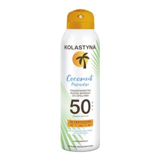 Kolastyna Coconut Paradise transparenter trockener Sonnenbräunungsnebel SPF50 150 ml