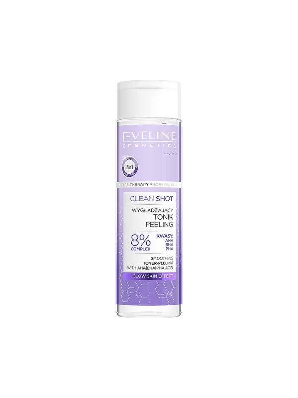 Eveline Clean Shot smoothing Tonic- peeling 8% zuurcomplex 200 ml