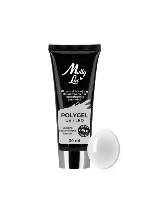 MollyLac Polygel acrylic gel builder HEMA/Di- HEMA Free No. /01/ Clear 30 ml