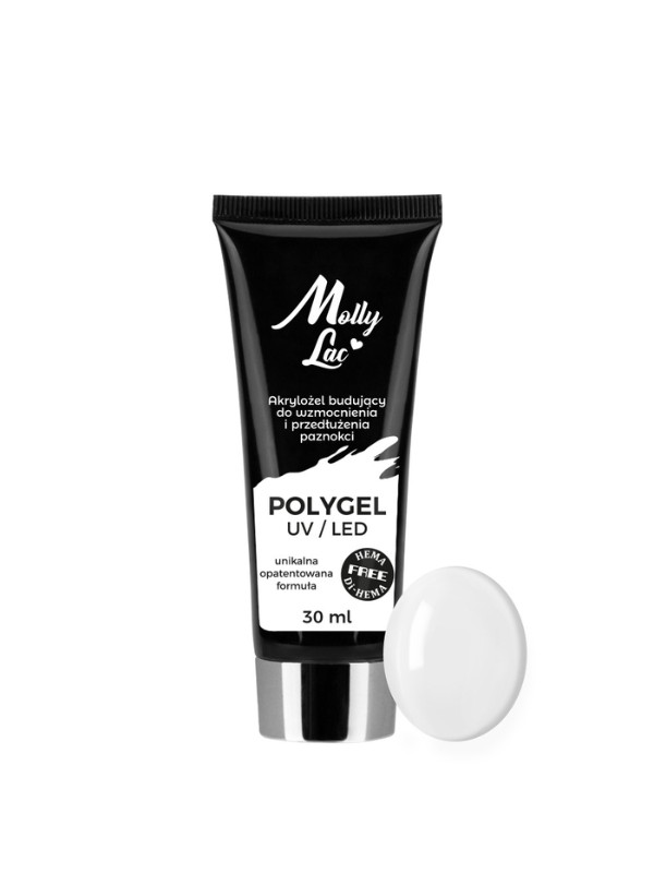 MollyLac Polygel Aufbau-Acrylgel HEMA/Di- HEMA Free Nr. /02/ White 30 ml