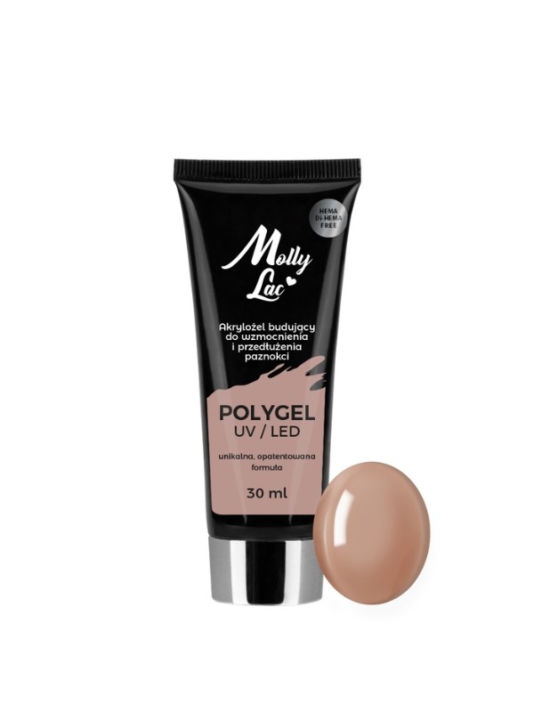 MollyLac Polygel Aufbau-Acrylgel HEMA/Di- HEMA Free Nr. /23 Light Brown 30 ml