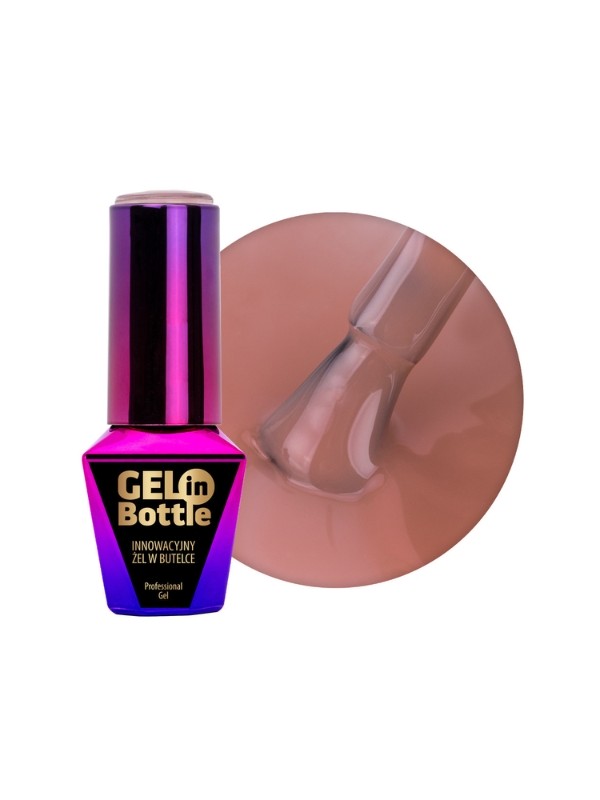 MollyLac Gel in bottle Nagelgel in flesje met multifunctioneel penseel Tan Line 10 g