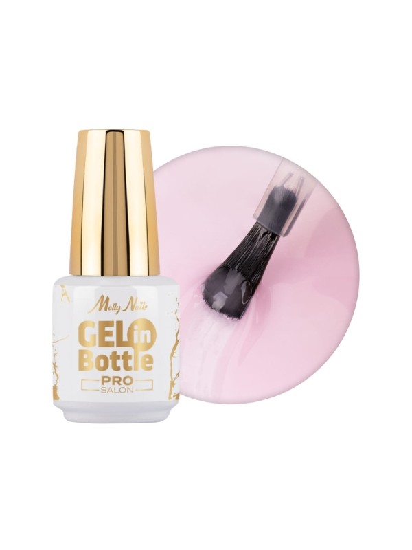 MollyLac Pro Salon Gel in der Flasche Nagelgel in der Flasche mit Multifunktionspinsel Ice Pink 15 g