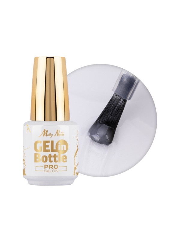 MollyLac Pro Salon Gel in der Flasche Nagelgel in der Flasche mit Multifunktionsbürste White Angel 15 g