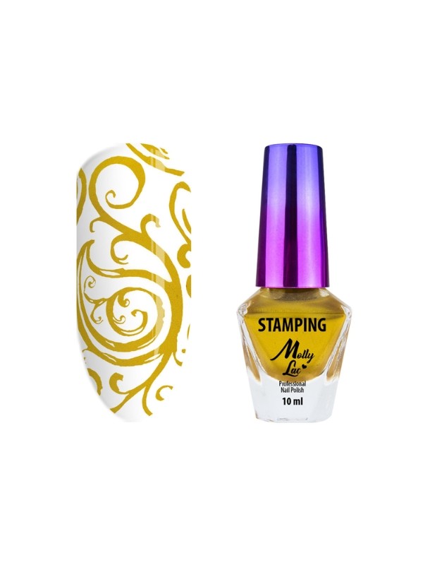 MollyLac Stempel en stempellak nr. 4 Goud 10 ml