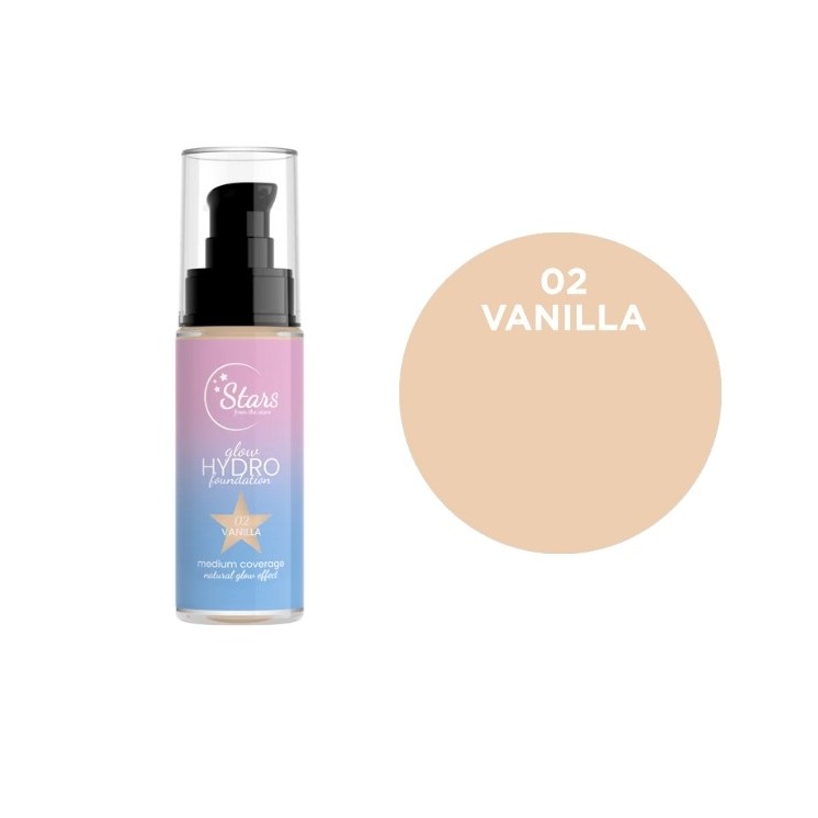 Stars from the Stars Feuchtigkeitsspendende und leuchtende Glow Hydro Foundation Nr. 02 Vanilla 30 g