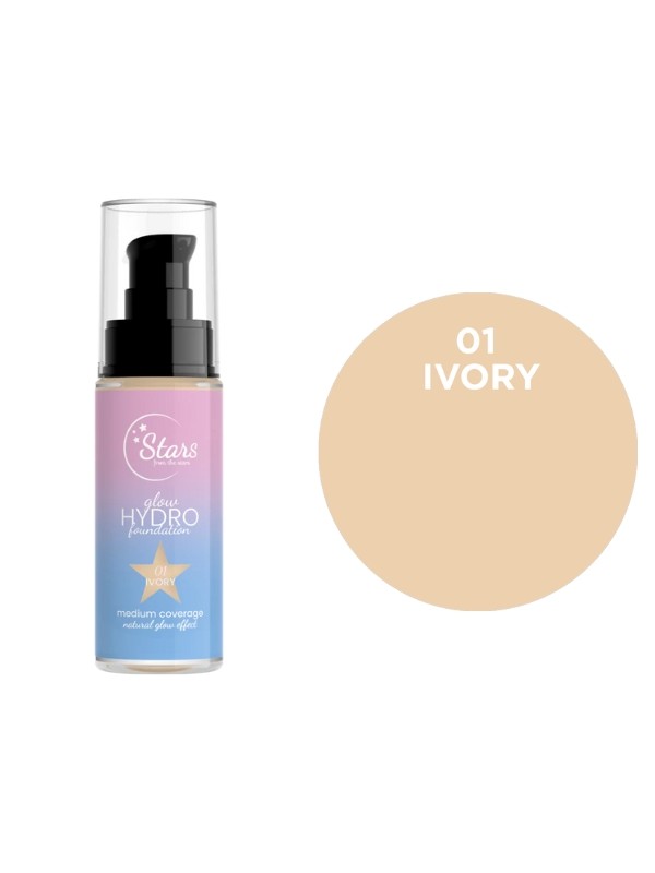 Stars from the Stars Feuchtigkeitsspendende und leuchtende Glow Hydro Foundation Nr. 01 Ivory 30 g