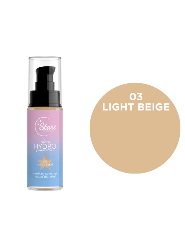 Stars from the Stars Feuchtigkeitsspendende und leuchtende Glow Hydro Foundation Nr. 03 Light Beige 30 g