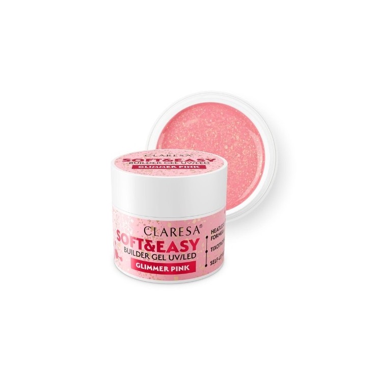 Claresa Soft & Easy Glimmer Pink Nail Builder Gel 45g