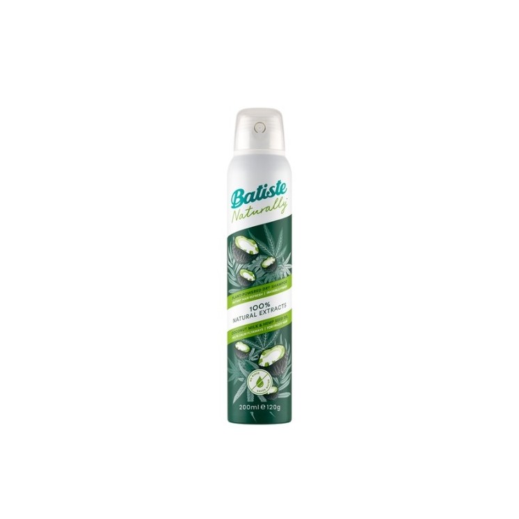 Batiste Naturally Coconut & Hemp Dry Shampoo absorbing excess sebum and refreshing hair 200 ml