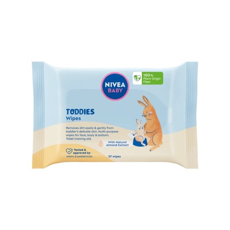 Nivea Baby Biologisch abbaubare Tücher für Kleinkinder, 57 Stück