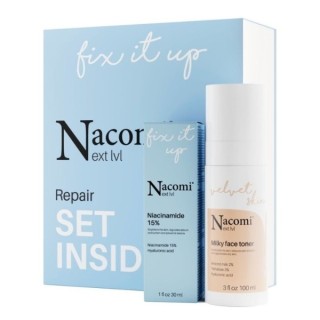 Nacomi Next Level Gift Set Repair Moisturizing Milk Toner 100 ml + Niacinamide Serum 15% 30 ml