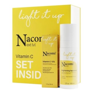 Nacomi Next Level Gift Set Vitamin C Illuminating Milk Illuminating Tonic 100 ml + Vitamin C Serum 15% 30 ml