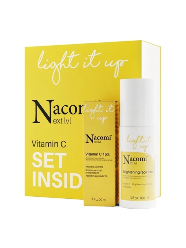 Nacomi Next Level Vitamin C Illuminating Geschenkset Milky Illuminating Tonic 100 ml + Vitamin C Serum 15 % 30 ml