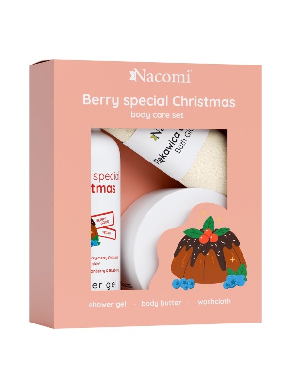 Nacomi Body Cranberry and Berry Duschgel 300 ml + Körperbutter 100 ml + Badehandschuh